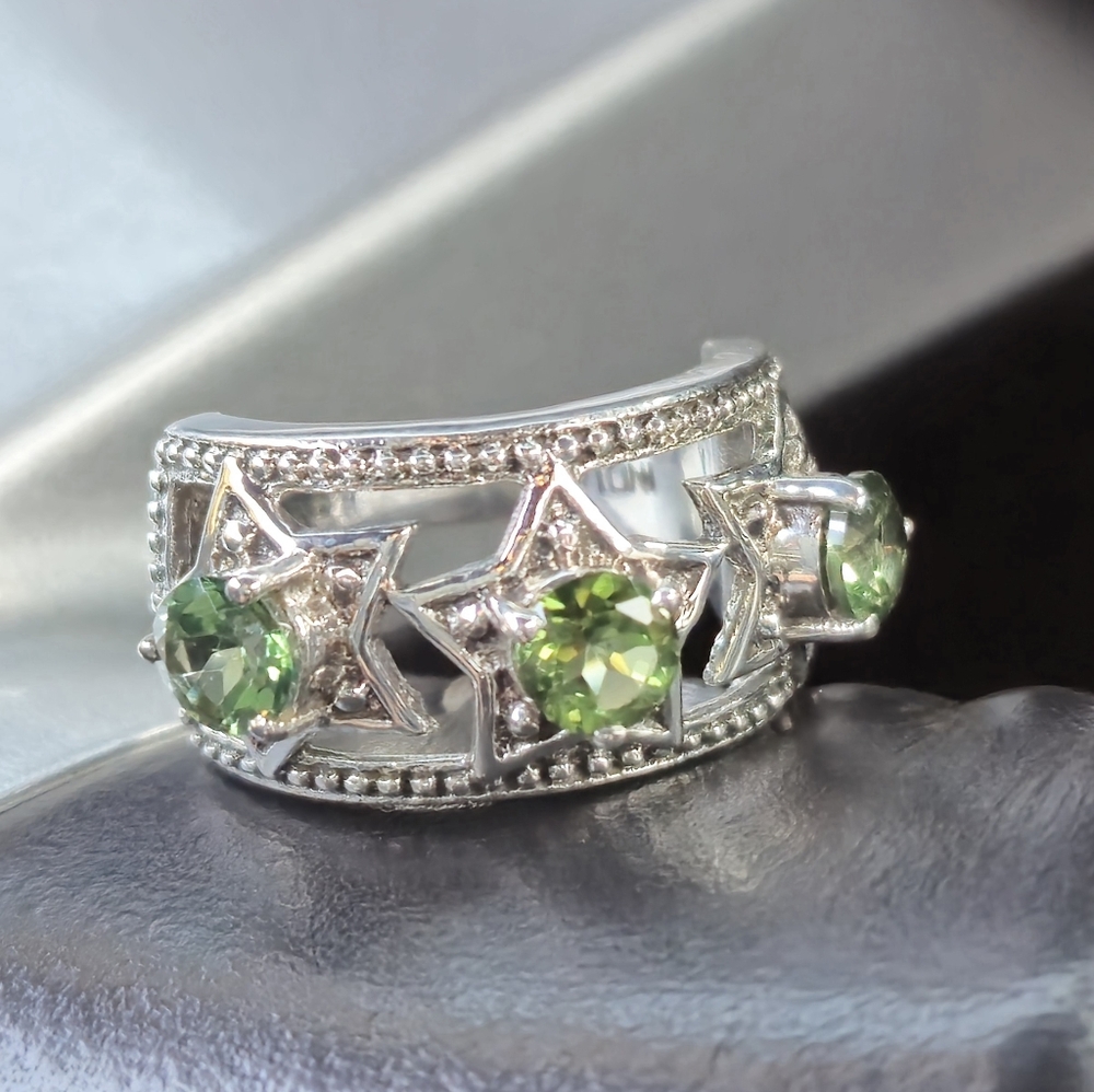 Nicky Butler 925 Sterling Silver Green Topaz Star Band Ring Size 6 Designer NWT